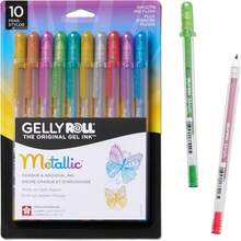 Gelly Roll Metallic Gel Pens - Pens For Scrapbook, Journals Or Drawing - Art Gifts, Holiday Gifts & DIY Projects - Colored Metallic Ink - Medium Line - 10 Pack,10405756 - 乾枯玫瑰色 - 查看 1