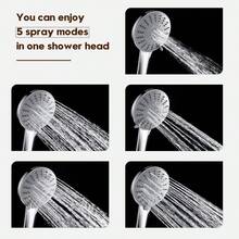 5-Mode Handheld Shower Head Round With 150cm Shower Hose High-Pressure Spray Massage Chrome