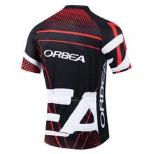 2025 Men's Cycling Jersey, Colorblock Letter Print Short Sleeve Top For Mountain/Road Bike Riding, Summer Sports - Red - View 2