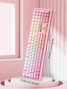 AULA F108 Three-Mode Mechanical Keyboard, Supporting Wired/Wireless Connection, 108 Fully Arranged Layout, Cool RGB Lighting Effect, Compatible With Windows/IOS System, Ergonomic Design, Suitable For Connecting Computers And Notebook Devices.