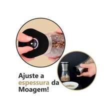 Moedor De Sal Pimenta Especiarias De Vidro Premium e Inox 180ML - Multicolorido - Visão 5
