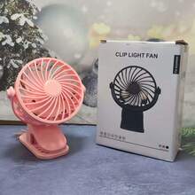 Tragbarer, wiederaufladbarer 720 °-Ventilator mit LED-Lichtern, kleiner Schreibtischventilator, klein, kraftvoll, 3 Geschwindigkeiten, leise, USB-aufladebarer Mini-Kühlventilan für Schreibtischtisch, Zuhause, Büro, Kinderwagen, Camping, Frauengeschenke