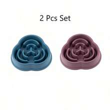 4 件装云形防吞食慢食宠物狗碗，塑料材质