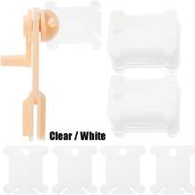 50/100/200pcs Plastic Floss Bobbins, Embroidery Floss Cards For Cross Stitch Thread Craft DIY Sewing Storage, Hard Floss Bobbins,(White,Clear) - Multicolor - View 1