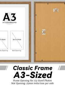 A3/A4/A5 Classic Picture Frames For Wall/Desktop, Matte Black/White/Light Wood Grain, Versatile Document Frame, Faux Wood