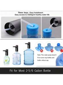 1 x 5 加仑水壶饮水机，便携式水瓶泵，适用于 2-5 加仑饮用水泵 USB 可充电饮水机