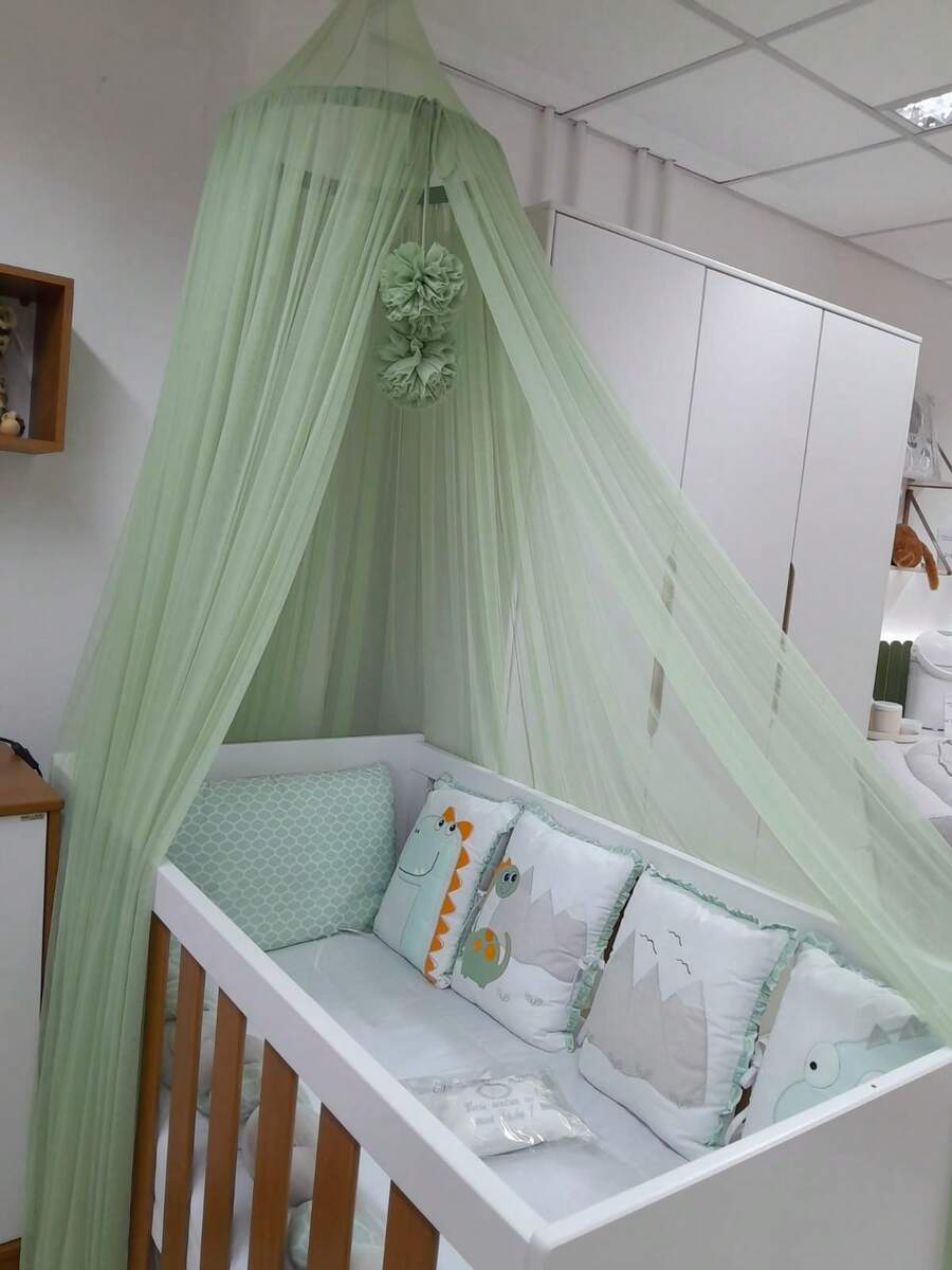 Mosquito Net For Crib Tent Roof Cabin Canopy Microtulle - 薄荷綠 - 查看 1