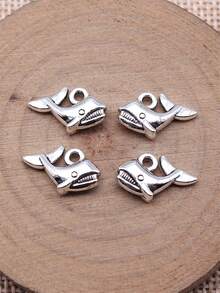 10 件 15x10 毫米（0.59x0.39 英寸）鲨鱼吊坠适用于 DIY 珠宝制作项链钥匙扣手机链手链制作配件手工工艺品制作配件