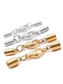 1pc Stainless Steel Connection Clasps Round Hole 2-10mm Bracelet Necklace End Cap Connection Hooks DIY Jewelry Making