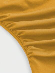 女士性感露背连衣裙，奢华小众高端优雅派对鸡尾酒生日泡泡袖迷你连衣裙 - 黃色 - 查看 6