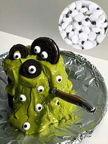 10/50/100pcs Halloween Themed Cake Decorations Eyeball Sprinkles, Cartoon Eyeball Decorations, Red Eyeball Baking Cake Decor Toppers, Cupcake Decorations, Cookies Ice Cream Dessert Decor, Suitable For Holiday Celebrations, Birthday Parties - Multicolor - View 12