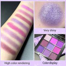 2pcs Blue Purple Eyeshadow Palette Set, Shimmer Glitter & Matte Shades, Enchantress Blue & Purple Violet Color Tone, Waterproof, Highly Pigmented, Smokey Sparkling Pressed Glitter, Colorful Party Stage Makeup For Music Festival - 彩色 - 查看 9
