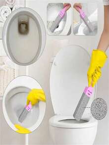 8件/7件/5件/3件/1件 带手柄的浮石马桶清洁器，强力去除硬水渍和钙沉积物，适用于游泳池、马桶、厨房水槽、烤架、浴缸、圣诞节、马桶刷、修脚石。 - 彩色 - 查看 4
