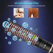 UKLISS 32mm Hot Air Brush, Multi-Function Curling Brush, Hot Air Brush For Voluminous Roots And Natural Curls, Dual Voltage Design, Ideal For Travel (Black/Pink) - US A Type Plug(110-127V) - View 10