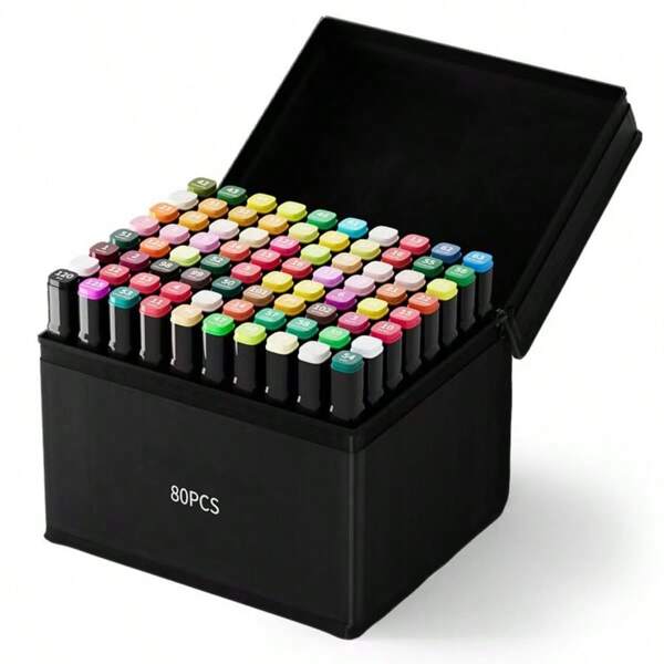 12/24/36/48 Colors Dual-Tip Alcohol-Based Marker Pens, Watercolor Brush Pens For Children Painting, Vivid Color, Quick-Drying, Halloween And Christmas Party Supplies