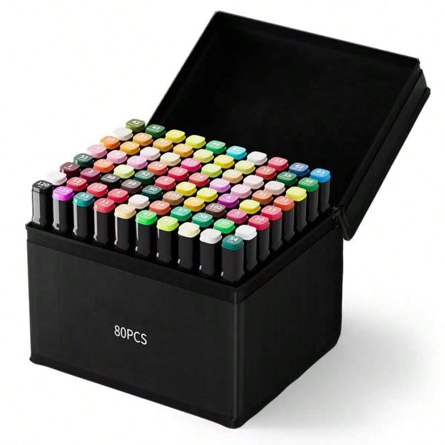 12/24/36/48 Colors Dual-Tip Alcohol-Based Marker Pens, Watercolor Brush Pens For Children Painting, Vivid Color, Quick-Drying, Halloween And Christmas Party Supplies