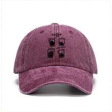 Gorra de béisbol con estampado de tazas de café - Divertida y con iconos de café, disponible en múltiples colores - A - Ver 4