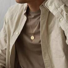 Zodiac Coin Embossed Choker Necklace Disc 12 Astrology Horoscope 14K Gold Plated Round Pendant Personalized Necklace Women Men - L 摩羯座(12月22日-1月19日) - 查看 8
