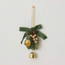 Bow Pine Cone Bell Pendant-green