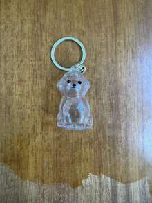 1个透明狗狗收纳胶囊钥匙扣，送给猫狗爱好者的趣味礼物 - 透明椭圆形钥匙扣配件，适合猫咪爱好者和宠物主人，无需电池，可作学校、汽车配件，哥特风、Y2K风格，透明盒子毛绒小狗钥匙扣 - 可挂在包包或钥匙上，可爱的日常配件，通勤必备，也是送给宠物爱好者的礼物 - 彩色 - 查看 10