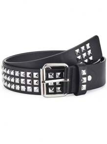 1 Stück Herren Niet Gothic Stil Schnallen PU Leder Gürtel Herbst, Herbst-Winter Accessoires, geeignet für Teenager, Jugendliche, Herren, Lässig, Outdoor, Sport, Urlaub, Abschlussgeschenke, Geburtstag, Alltagskleidung