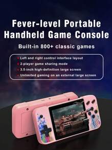 1pc Handheld Game Console Small Rechargeable Handle Supports Two-Player Battle Built-In 800 Classic Retro Games 3.5-Inch Screen FC Nostalgic Arcade Can Be Connected To TV Adult Game Console Party Interactive Creative Decompression Artifact Teenagers Decompression Boredom Pass Time Vent Stress Fun Souvenir Holiday Birthday Gift