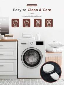 Electric Blanket Heated Throw,Double-Sided Flannel&Sherpa Electric Throw With1-9 Hrs Timer Auto-Off &Amp; 8 Heating Levels,ETL Certification,Machine Washable,Heated Protection Ultra Soft Warm - Black - View 6