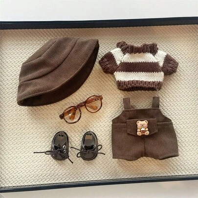 Casual Versatile Sweater, Bucket Hat, Bib Pants Outfit, 1st & 2nd Generation