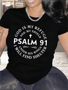 Punk Rock Band Retro Style Fashion Letter Anime Print Women's Round Neck Cotton T-Shirt, Simple Design, Comfortable And Breathable, All-Match Essential, Suitable For Daily Leisure, Showing Natural And Elegant Style, Summer Party Essential, Local Delivery - Black - View 1