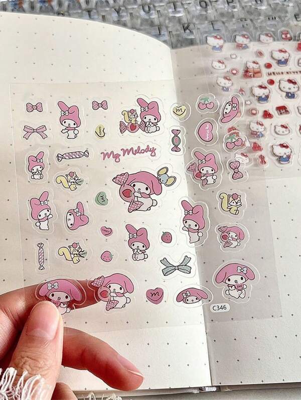 Sanrio 6 قطع / 12 قطعة / 24 قطعة ملصقات شخصيات كرتونية كيوت من سانريو لهالوين، مناسبة للمفكرات والأجهزة المحمولة والأعمال اليدوية والهواتف المحمولة والحقائب والكمبيوتر، تصميم كرتوني كيوت، ملصقات لاصقة قابلة لإعادة الاستخدام، مصنوعة من مادة البولي إيثيلين تيريفثالات، مقاومة للماء والبقع، مناسبة لمستلزمات المدرسة والمكتب، مواد تعليمية أساسية للعودة إلى المدرسة، هيلو كيتي - يوجوي الكلب - كورومي - ميلودي - أنماط متعددة للاختيار منها، لوازم المدرسة، العودة إلى المدرسة