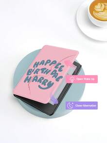 1 件生日快乐字母图案 Kindle NK 11/Kindle Basic/Kindle Paperwhite 5/Kindle 2024 保护套，自动唤醒/睡眠，轻巧便捷，浪漫礼物 - 彩色 - 查看 3