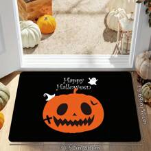 1 Stück Fußmatte mit Kürbis- und Geistermuster, schnelltrocknend, kann von Hand gewaschen, maschinell gewaschen oder chemisch gereinigt werden, saugfähiger Teppich geeignet für Heim, Schlafzimmer, Badezimmer, Küche und Esszimmer Dekoration, gut für Party, Weihnachten, Halloween, Feiertage, Innen- und Außenbereich, Hof Dekoration