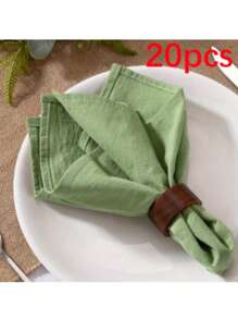 20 片粉色布餐巾，具有柔软的皱纹纹理，纯色方形布餐巾适合圣诞节、婚礼、感恩节、派对装饰，有多种颜色可供选择 - 彩色 - 查看 15