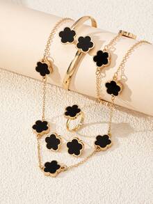 1 Set Elegant Floral Design Versatile 5-Piece Accessory Set For Women