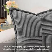 1pc Solid Color Unfilled Cushion Cover, Corduroy Sofa Pillow Case, Home Decor - Grey - View 3