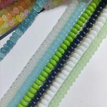 50/100pcs 5mmx8mm Imitation Jade, Agate, Abacus Beads, Loose Beads, Wheel Beads, Spacer Beads, Jewelry DIY Accessories, Bracelets, Keychains, Necklaces Craft Decorations, Beads Materials, Colorful - Please Choose a Color - View 2