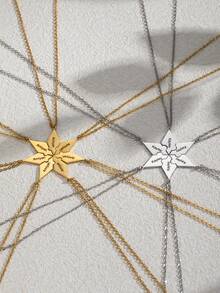 1 Pc Engraved Name Splicing Puzzle Necklace,Personalized Stainless Steel Necklace Puzzle Piece Pendant For BFF,Engraved DIY Multiple Pieces Family Custom Name Puzzle Necklace For Sister Brother,Mother'S Day Gift Friendship Gift,Memorial Gift - Silver - View 6