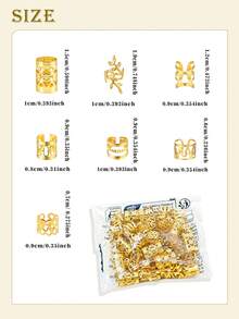 Bộ phụ kiện tóc 70 món, thích hợp cho tóc tết, dây buộc tóc màu vàng, vòng cài tóc nhiều kiểu, hạt trang trí tóc có thể điều chỉnh, phù hợp cho tóc tết, tóc dreadlock và các kiểu tóc khác của phụ nữ và bé gái, bao gồm kẹp tóc, móng vuốt tóc, kẹp tóc, ghim cài tóc, đồ trang trí tóc, phụ kiện đội đầu, trâm cài tóc. - Vàng - Xem 7