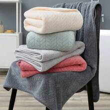 3pcs Towel Set, Wheat Ear Pattern, Super Soft Microfiber Material, Absorbent And Comfortable, Suitable For Bathroom, Shower, Hotel, Sauna, Multiple Colors Available - Multiple Colors Available (30*30cm+35*75cm+70*140cm) - View 8
