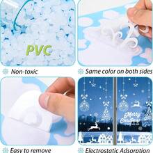 9件組聖誕窗貼 可重複使用 雙面 PVC 靜電雪花窗貼 白色 聖誕窗戶裝飾 聖誕睡衣禮物 聖誕裝飾 - 白色 - 查看 5