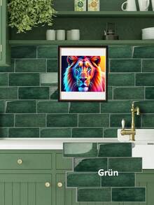 10pcs/Pack Removable 3D Ceramic Tile Stickers, Easy To Install, Waterproof, Self-Adhesive Wallpaper For Kitchen, Furniture, Kitchen Backsplash, Bathroom, Room Decor, Holiday Party Background - Multicolor - View 14
