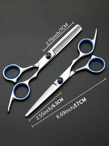 2pcs Customized Hair Cutting Scissors, Barber Shears, Bangs Trimmer, Pet Grooming Scissors,Girly Era - Multicolor - View 8