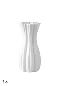 1/2pcs Ceramic Look Plastic Composite Vase, Unbreakable Vase, Height 7.8 Inch Plastic Vase, Simple Tabletop Vase, Dried Flower Vase For Pampas Grass Decoration And Artificial Flower Vase For Home Decor, Bohemian Vase For Wedding Party Table Home Decor Room Decor Glass Vase - White - View 18