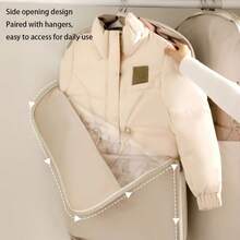 2025 Hot Selling Garment Dust Cover: Thickened Matte Anti-Moisture Anti-Mold Garment Bag | Detachable Widened Non-Slip Hanger (Fits 130cm Long Down Jacket/Cashmere Coat), Christmas Seasonal Storage Savior | Wardrobe Expansion Transparent Window Design, Dust-Proof Anti-Oxidation Garment Bag, Comes With Spare Hanger Hook + Upgraded Red & Gold Color