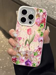 1pc Cute Cat & Strawberry Pattern Waterproof, Anti-Drop, Anti-Slip Soft Phone Case, Compatible With Apple And Phones Shockproof Scratch Resistant - Multicolor - View 4