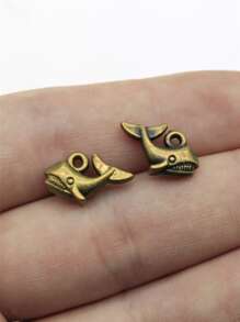 10 件 15x10 毫米（0.59x0.39 英寸）鲨鱼吊坠适用于 DIY 珠宝制作项链钥匙扣手机链手链制作配件手工工艺品制作配件