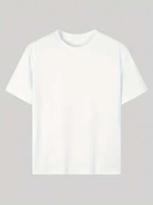 Boys' Pure Cotton Casual Print Round Neck Header Short Sleeve T-Shirt, Comfortable Sports Short Sleeve T-Shirt, Breathable Regular Type Is Suitable For Summer Travel And Daily Wear - 白色 - 查看 2