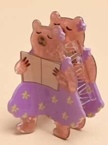 1 件变色龙、考拉、云朵、书形醋酸纤维发夹，可爱动物浣熊、发爪发饰，时尚礼物动物爪夹秋季配饰