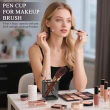 3/4 piezas Soporte metálico para bolígrafos, Taza metálica redonda para bolígrafos, Soporte de malla multifunción para bolígrafos, Organizador de maquillaje para la escuela, la oficina y el hogar, adecuado como regalo de vuelta a clases, Acción de Gracias, Halloween y Navidad