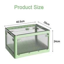 Stackable Storage Bins With Lids,Multi-Opening Storage Box,Stackable Bins With Lids And Wheels For Clothes, Snacks, Toys &Amp; Books, Collapsible Container For Home Office Outdoor Dorm (Green)